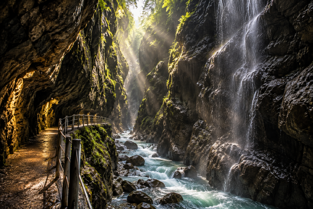Die Partnachklamm Ausflugsziel beliebt bei Ferienwohnungsgästen in Garmisch-Partenkirchen